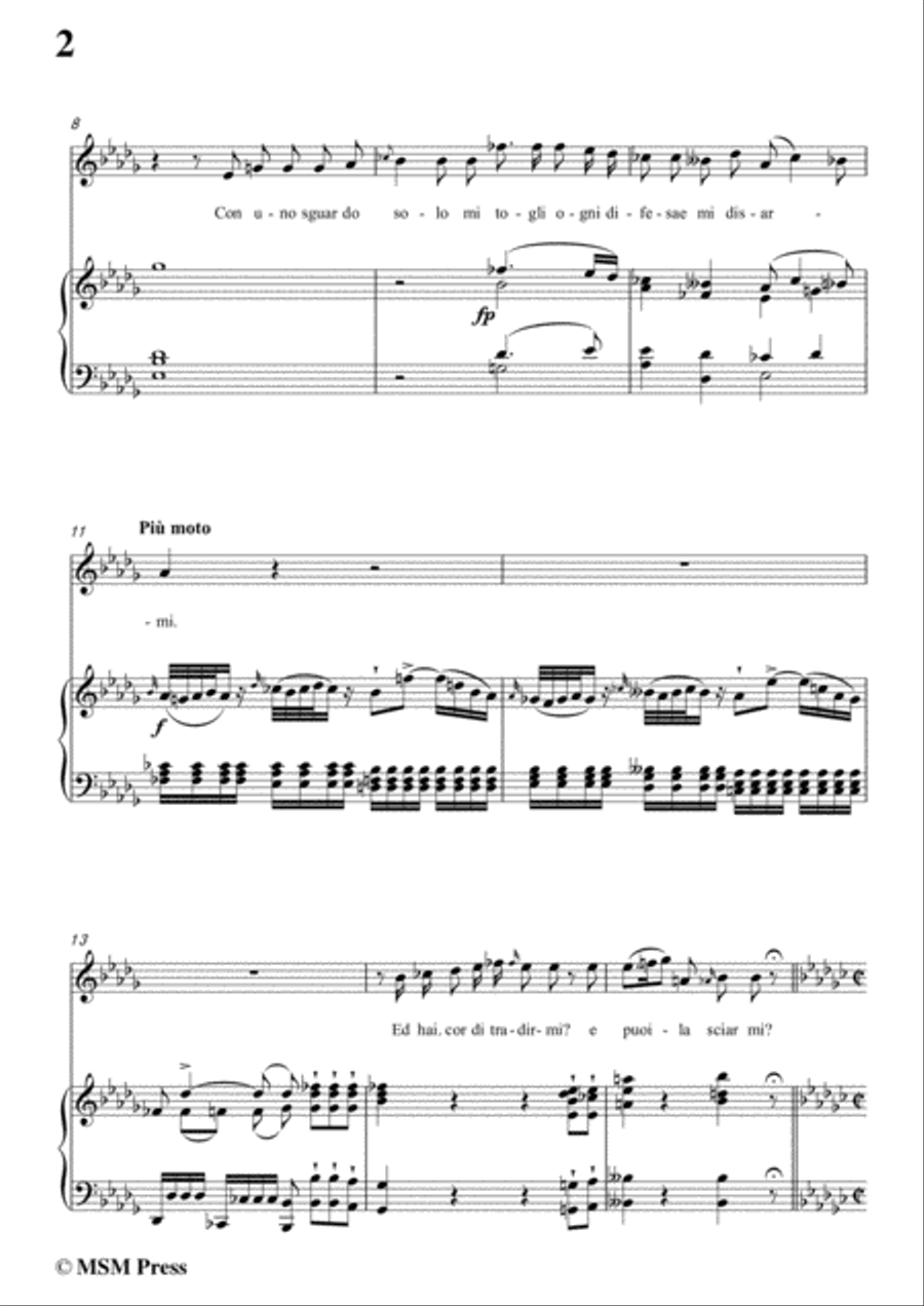 Schubert-Vedi Quanto Adoro,in D flat Major,for Voice&Piano Voice scores gallery preview page 4