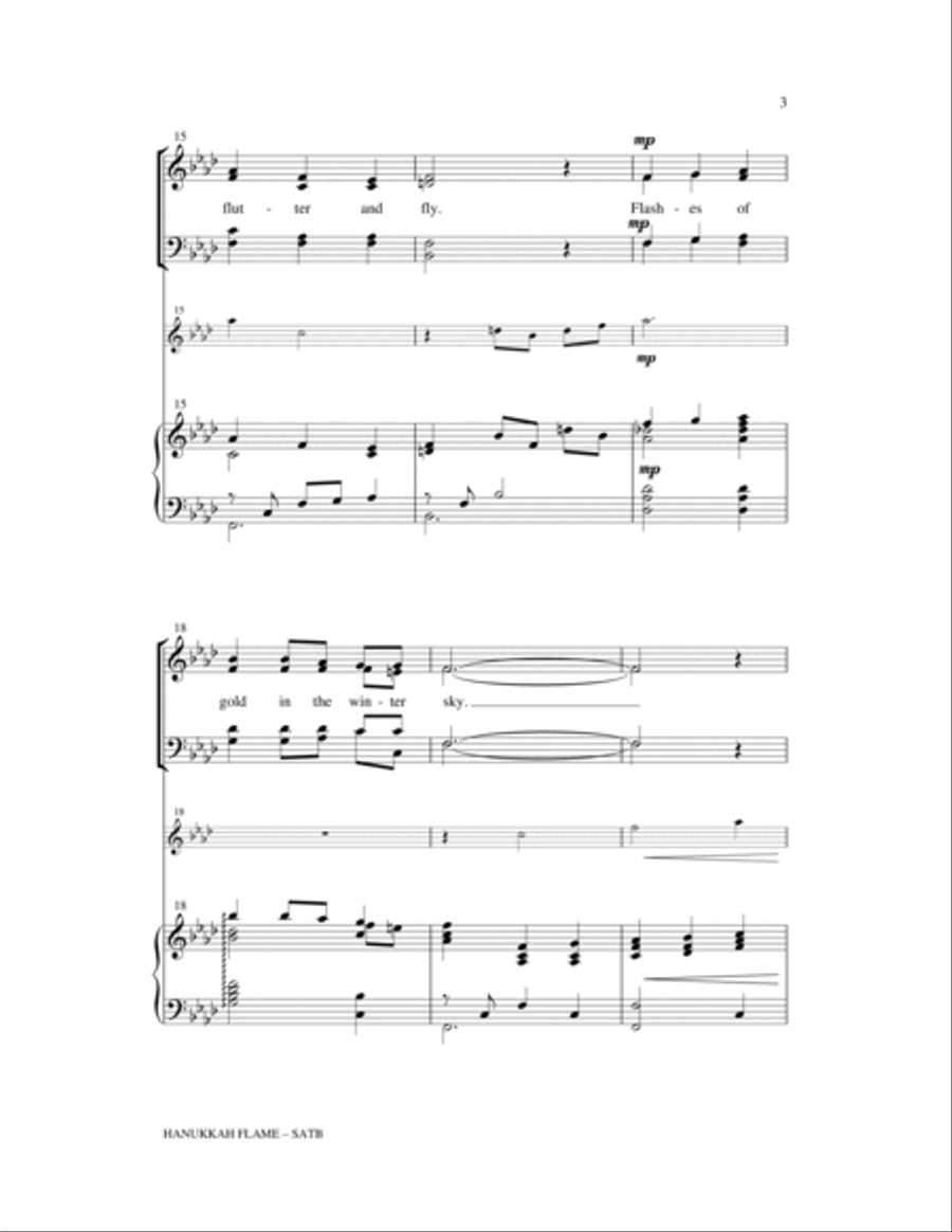 Hanukkah Flame 4-Part scores gallery preview page 3