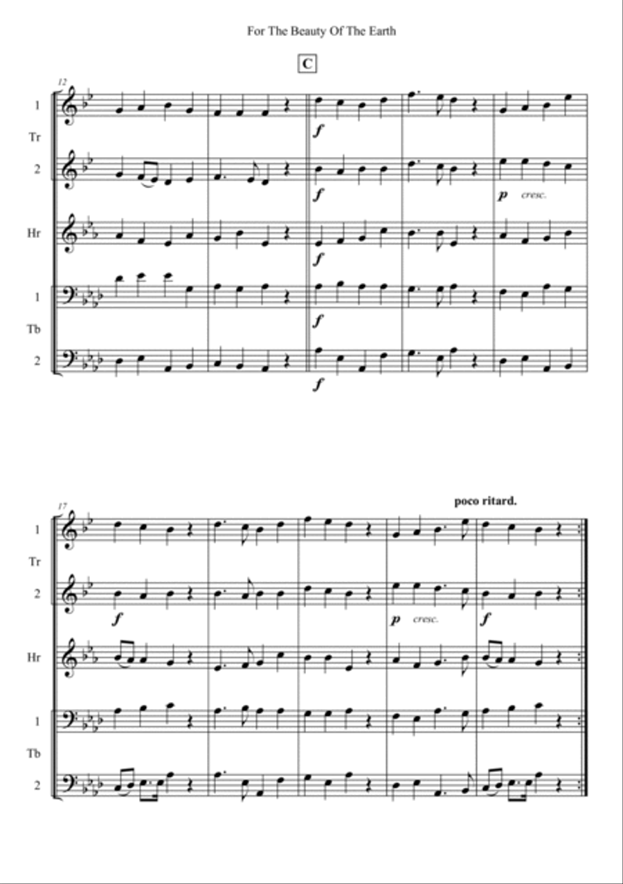 For The Beauty Of The Earth Horn scores gallery preview page 2