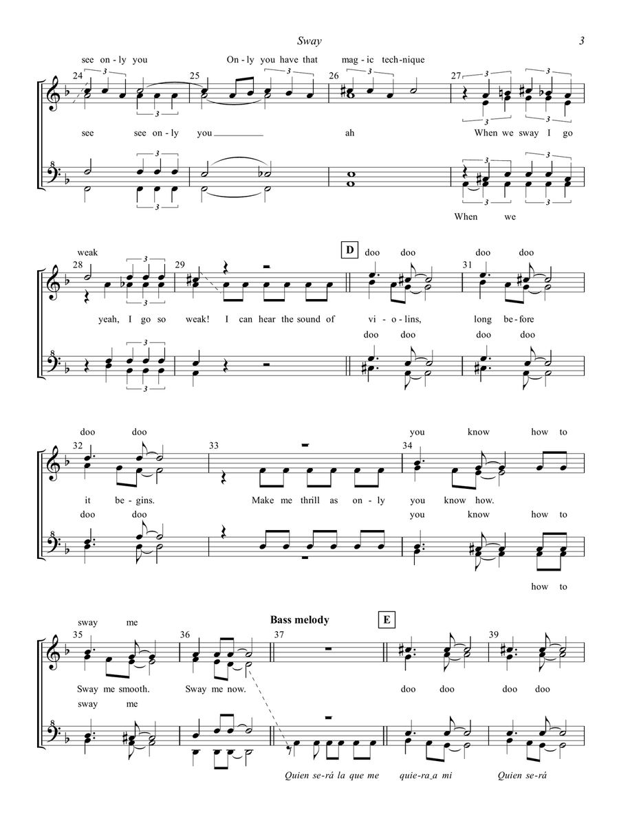 Sway (Quien Sera) Sway (Quien Sera) SSAA scores gallery preview page 3