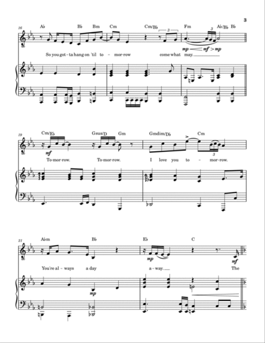 Tomorrow Piano, Vocal, Guitar scores gallery preview page 4
