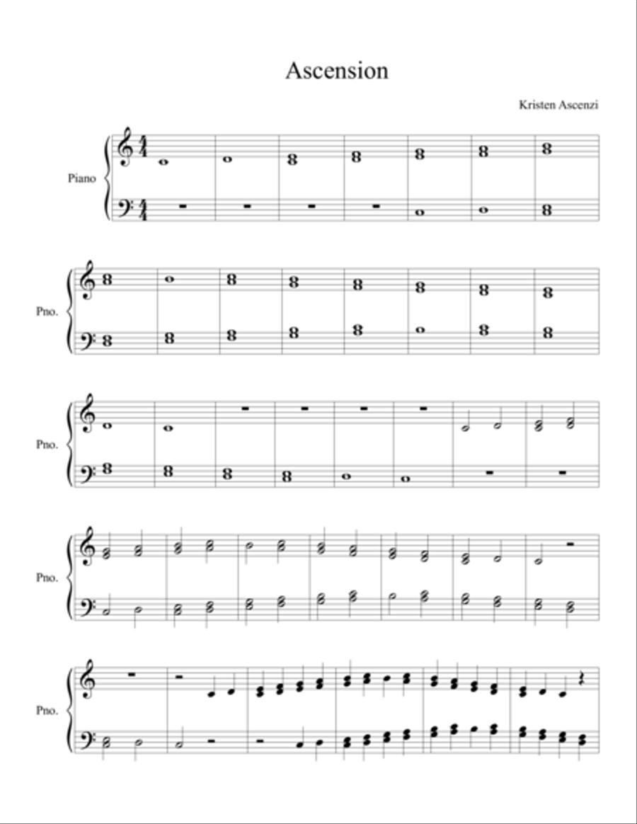 Ascension Ascension Piano Solo scores gallery preview page 1