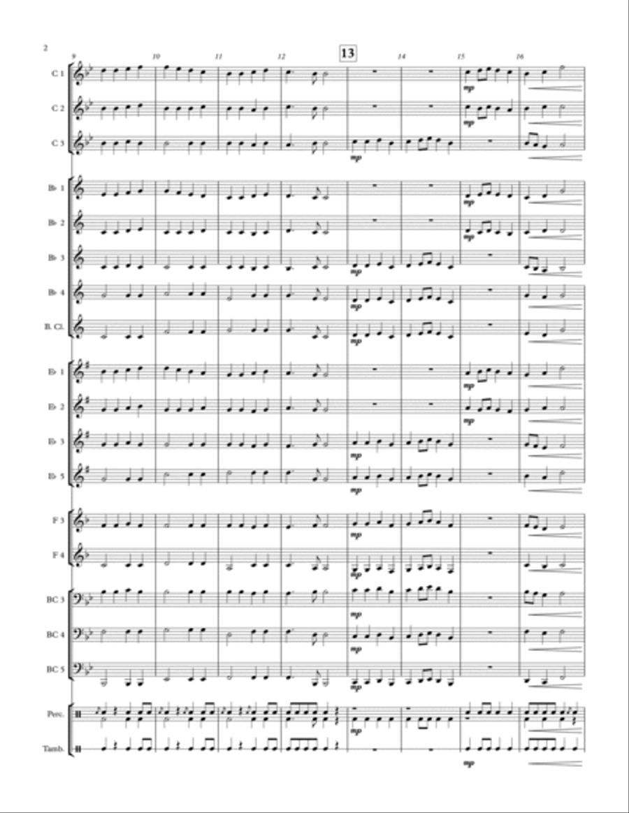 Ode to Joy - for adaptable quintet Concert Band scores gallery preview page 2
