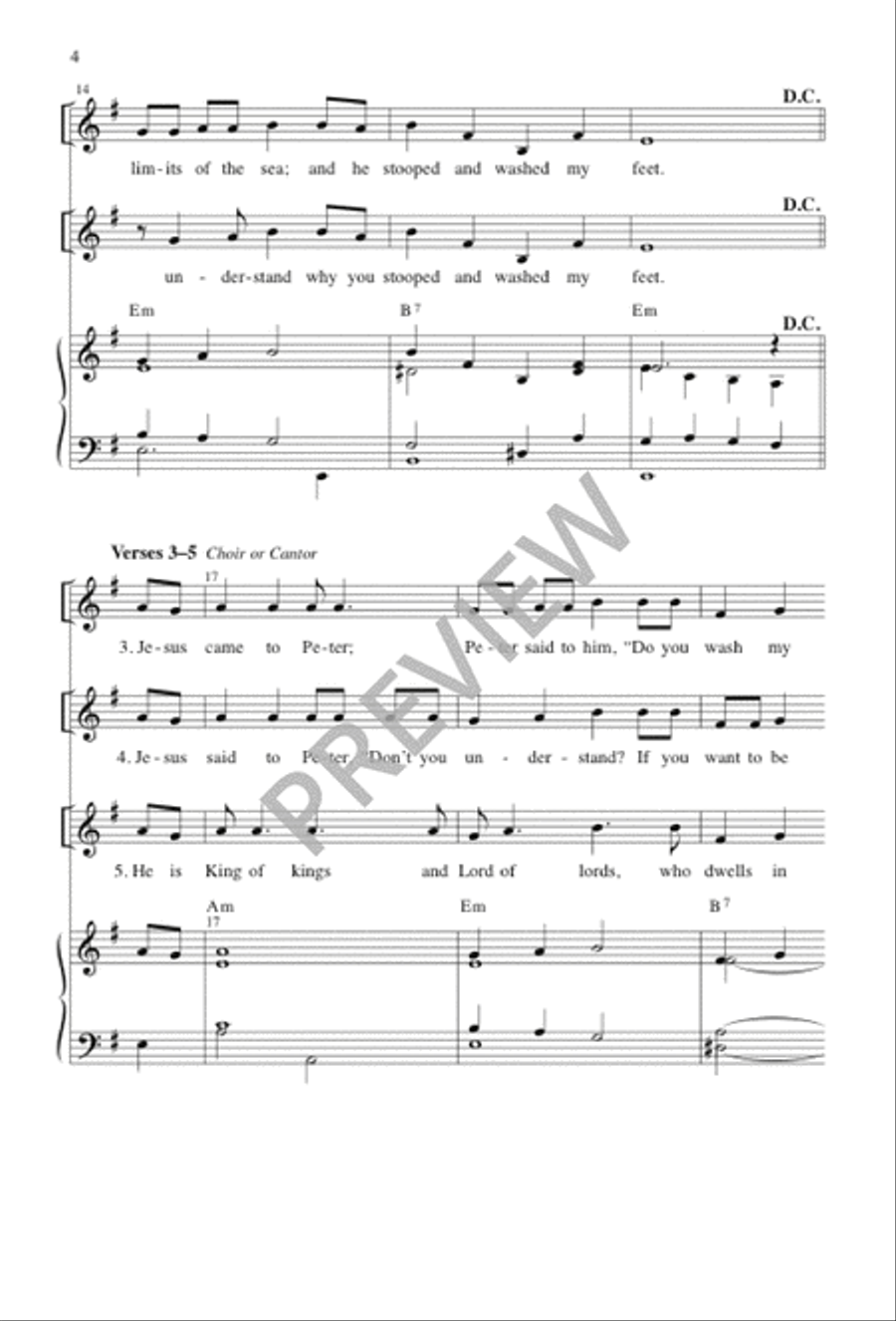 Jesus Took a Towel Jesus Took a Towel Unison Choir scores gallery preview page 5