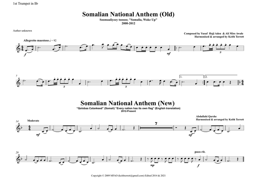 Somalian National Anthem for Brass Quintet (Old & New) (MFAO World National Anthem Series) Brass Quintet scores gallery preview page 5