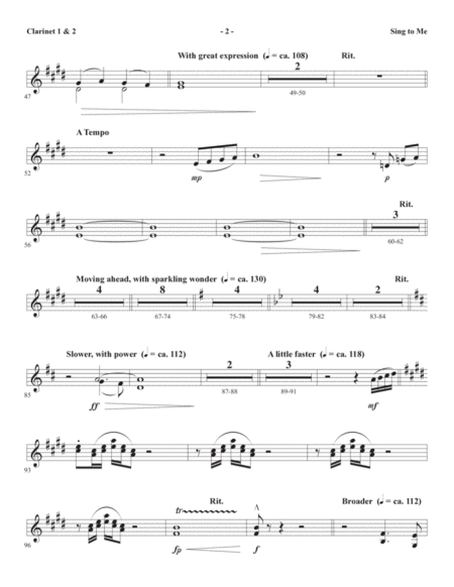 Sing to Me - Bb Clarinet 1 & 2