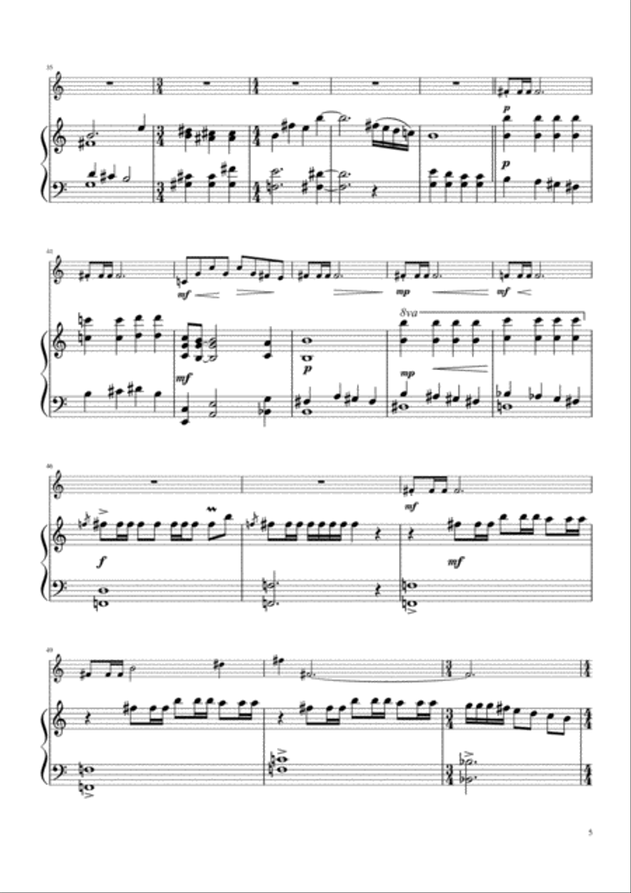 Let no calamitie: Prelude and Romance for oboe and piano Piano scores gallery preview page 6