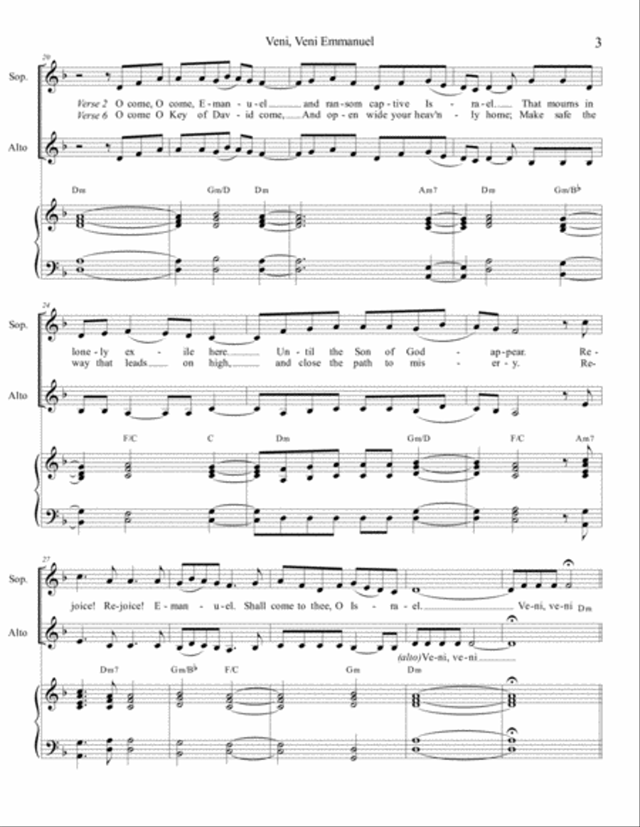 Veni, Veni, Emmanuel (O Come, O Come, Emmanuel) SA scores gallery preview page 3