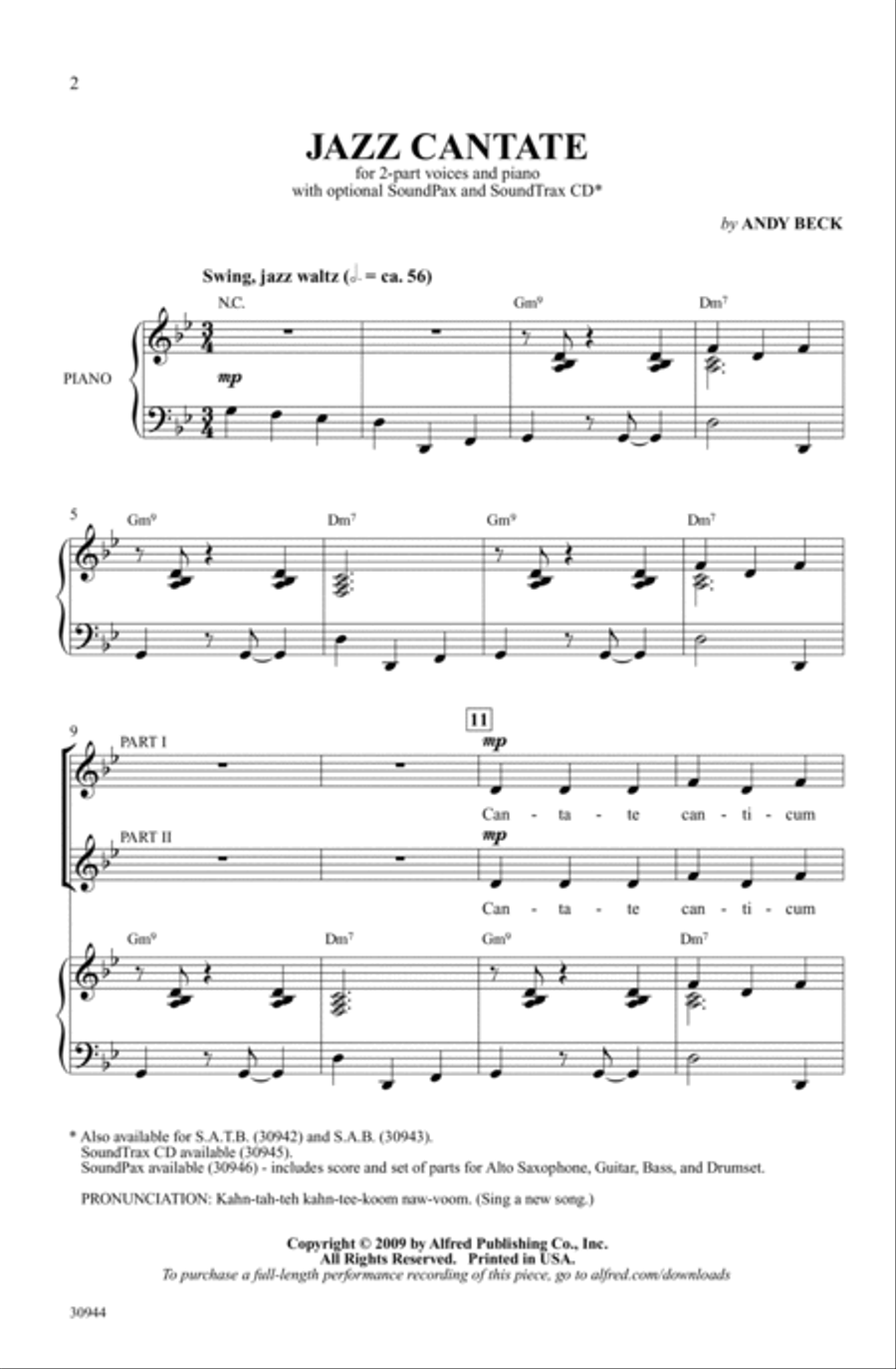 Jazz Cantate 2-Part scores gallery preview page 1