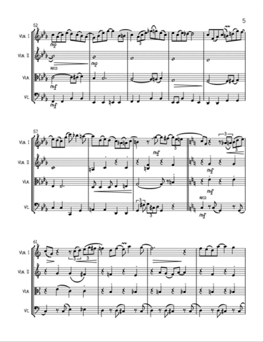 A Kiss To Build A Dream On String Quartet scores gallery preview page 5