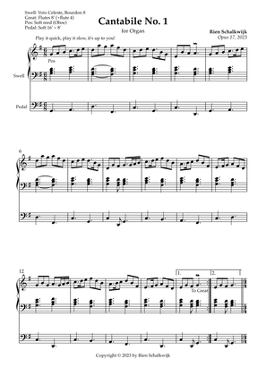 Cantabile n° 1 for Organ, Opus 17