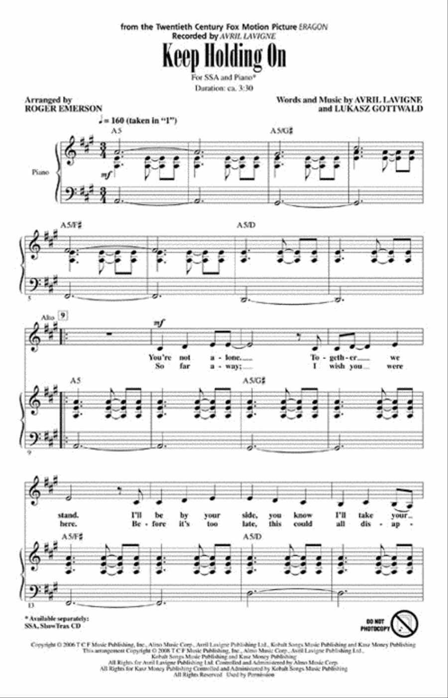 Keep Holding On Choir scores gallery preview page 2