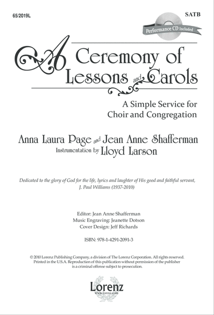 A Ceremony of Lessons and Carols - SATB Score with CD