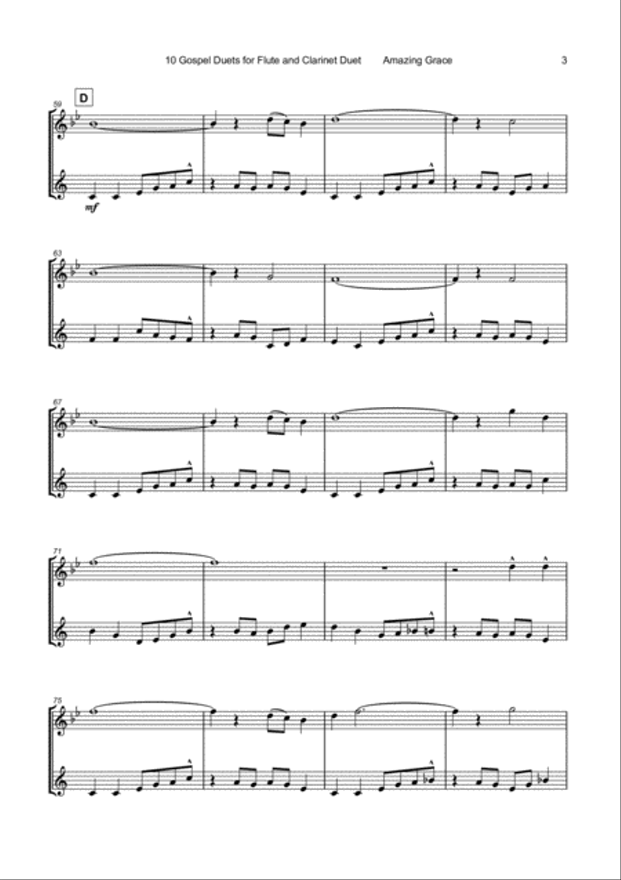 10 Gospel Duets for Flute and Clarinet