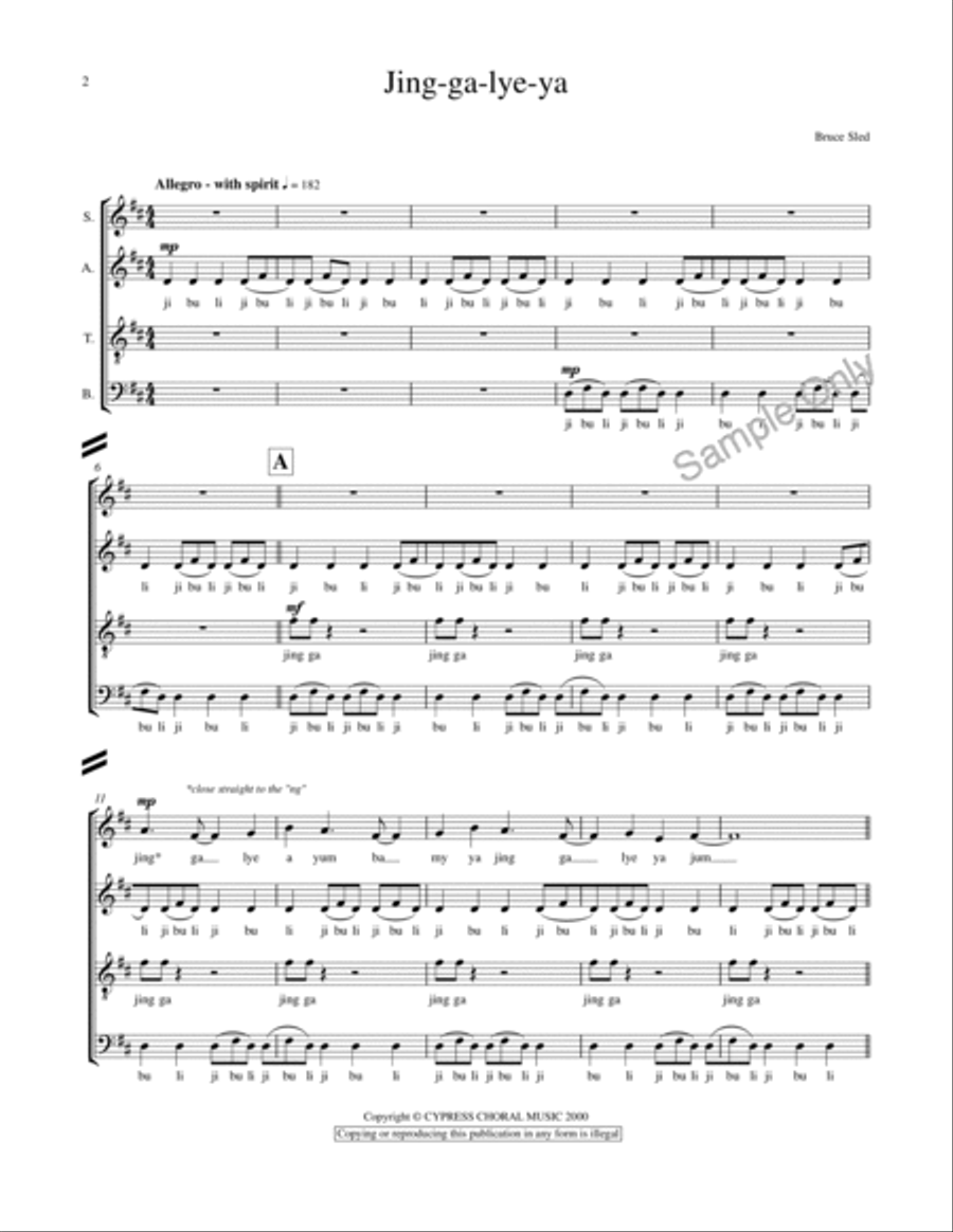 Jing Ga Lye Ya 4-Part scores gallery preview page 2