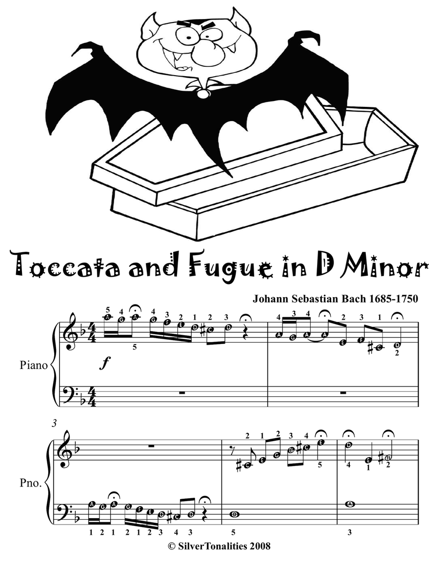 Toccata and Fugue in D Minor Easy Piano Sheet Music 2nd Edition Easy Piano scores gallery preview page 1