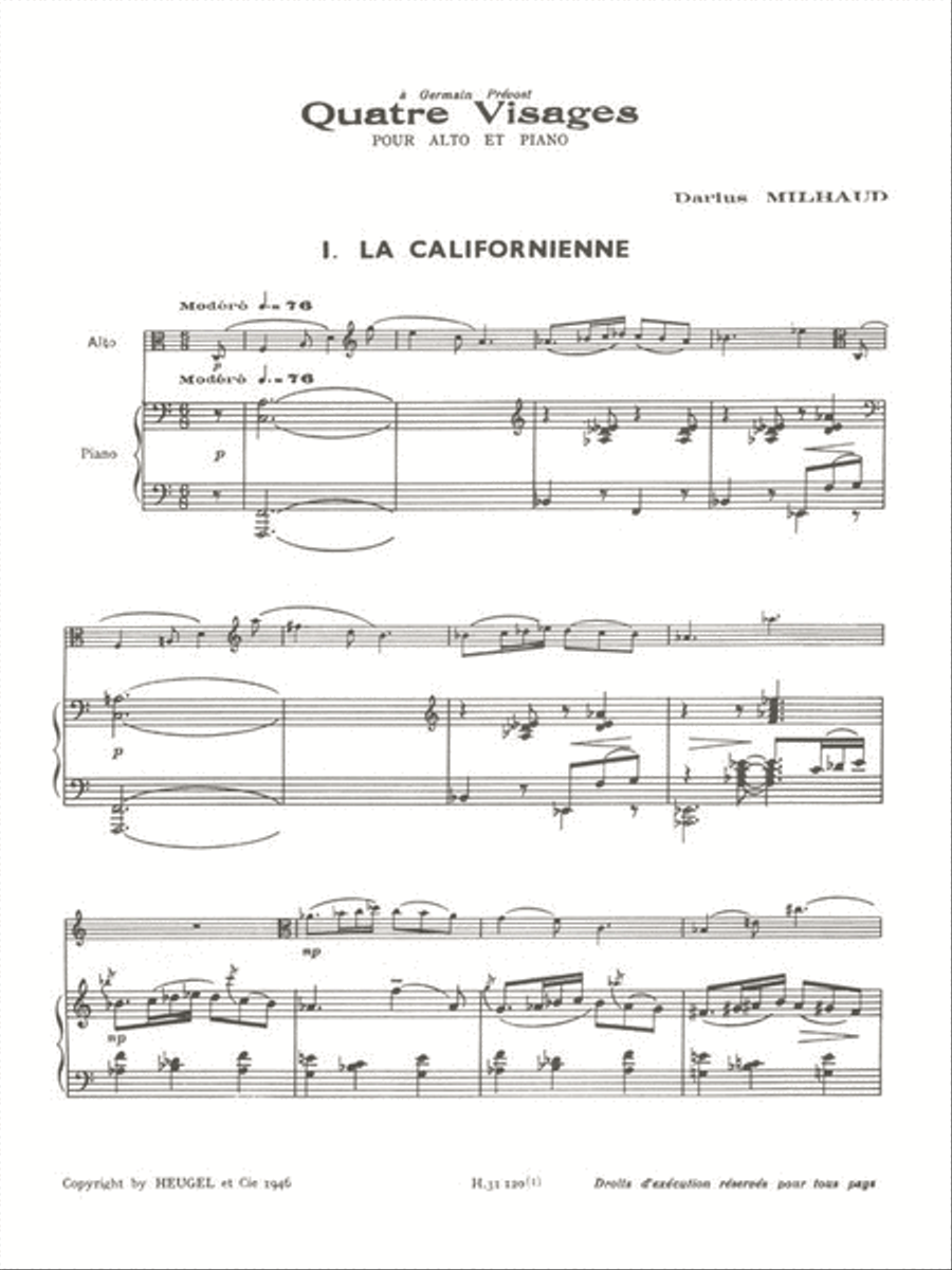 Four Faces: I. The Californian Girl (viola And Piano) Piano Accompaniment scores gallery preview page 2