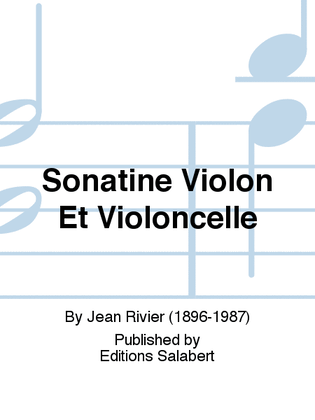 Sonatine Violon Et Violoncelle