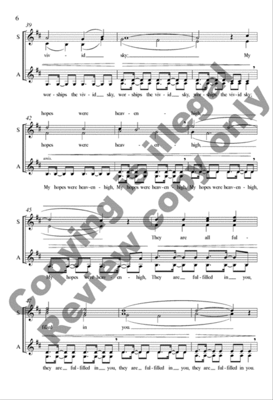 Peace from I Will Sing to the Stars SSAA scores gallery preview page 6