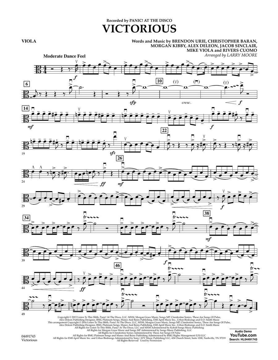 Victorious - Viola Victorious - Viola Orchestra scores gallery preview page 1