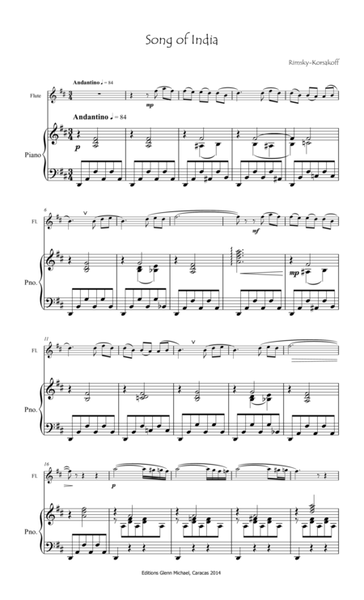 Rimsky Korsakov Song of India for flute & piano image number null