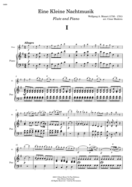 Eine Kleine Nachtmusik (1 mov.) - Flute and Piano (Full Score) image number null