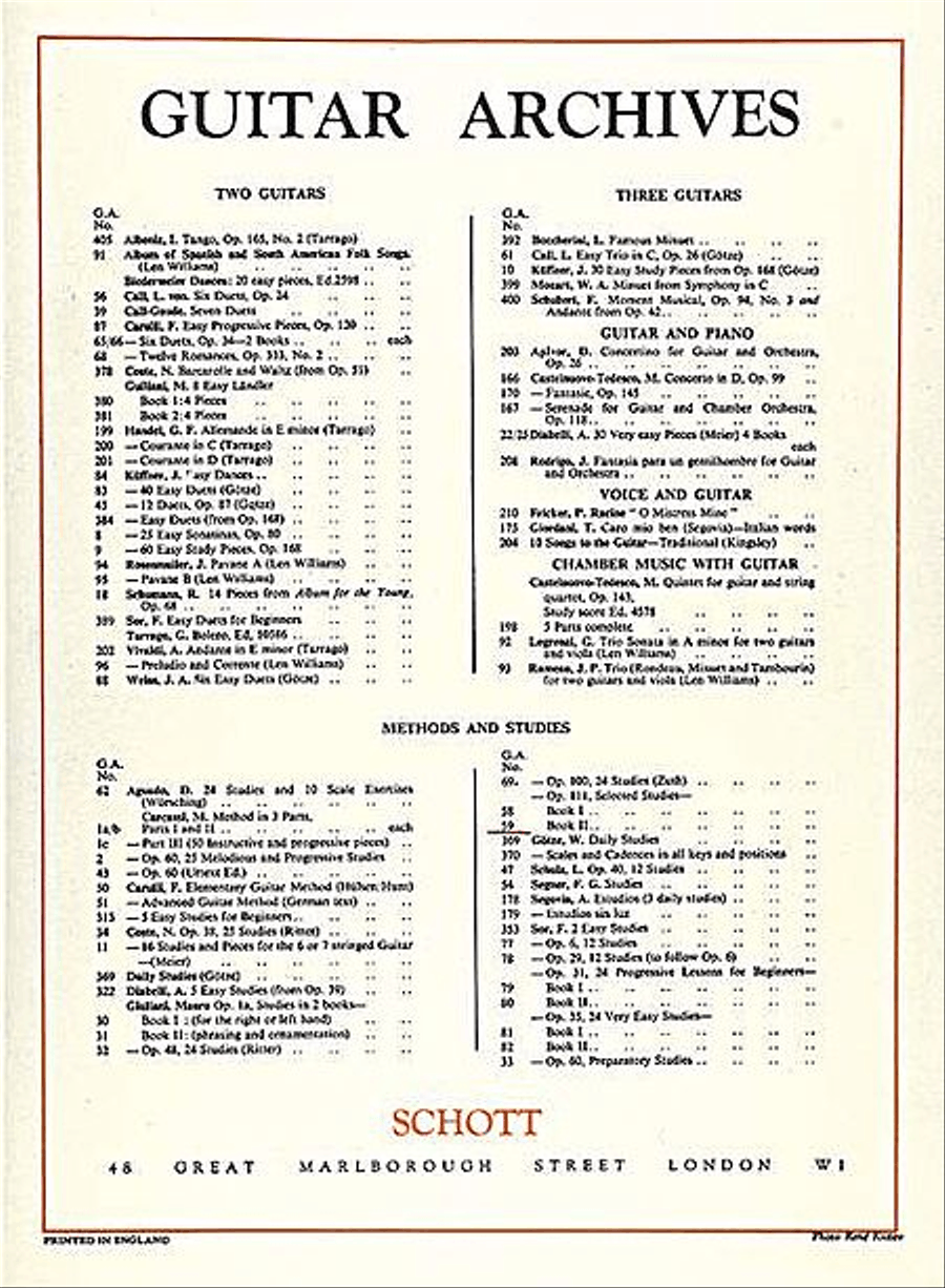 Selected Studies, Op. 111 Acoustic Guitar scores gallery preview page 1