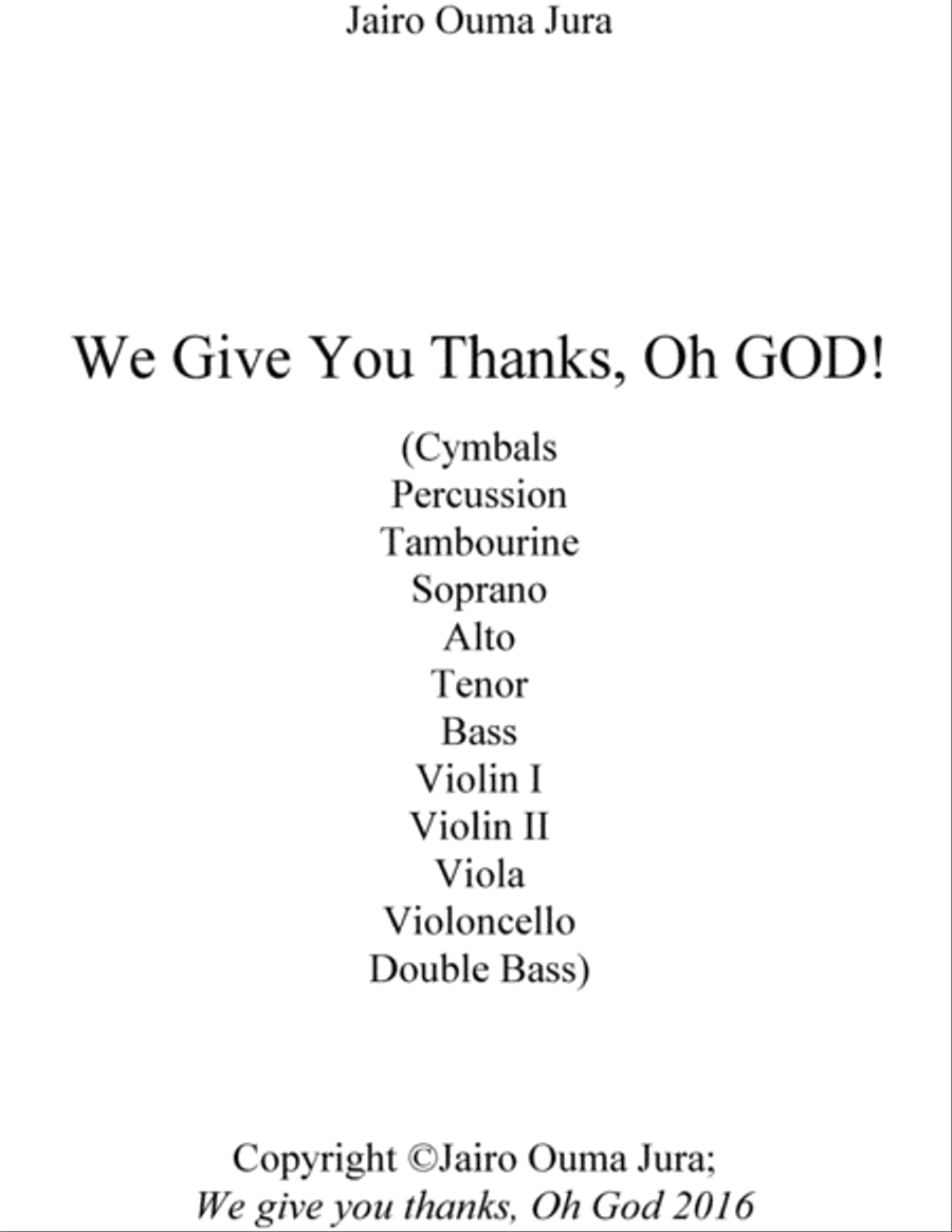 We give you thanks! 