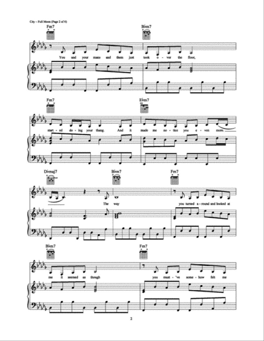 Full Moon Piano, Vocal, Guitar scores gallery preview page 2