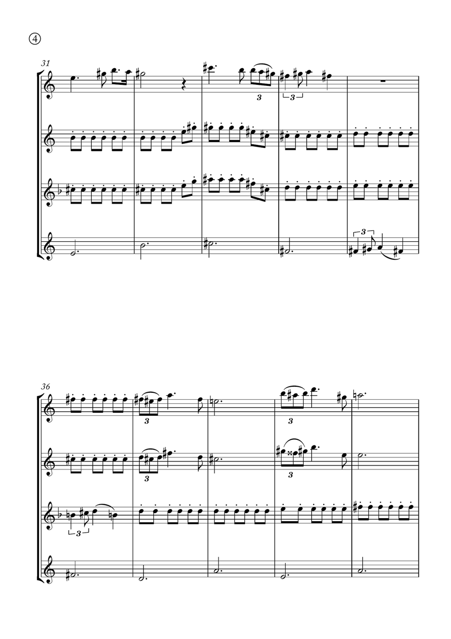 Serenade (Ständchen) Saxophone Quartet scores gallery preview page 4