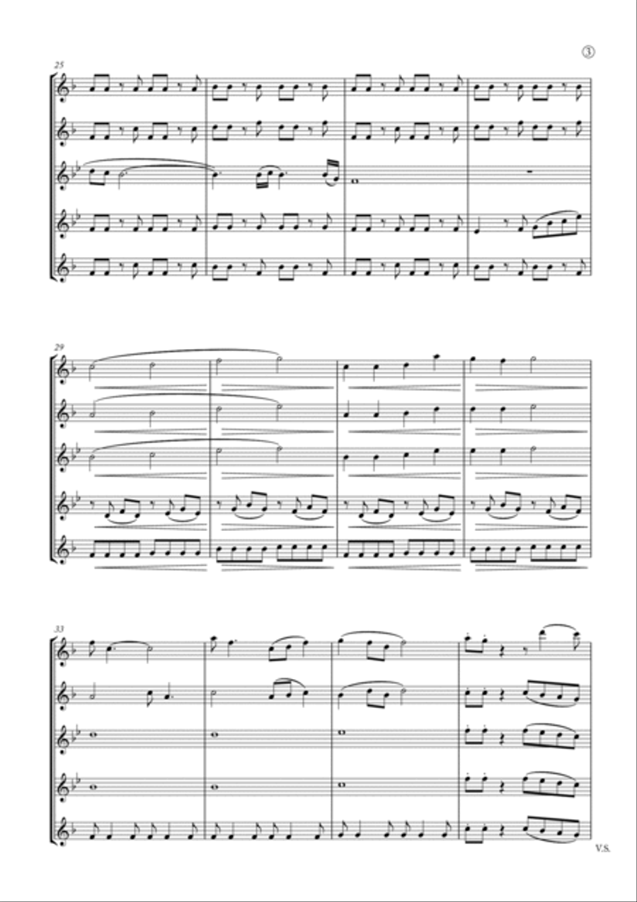 My Girl Saxophone Quintet scores gallery preview page 3