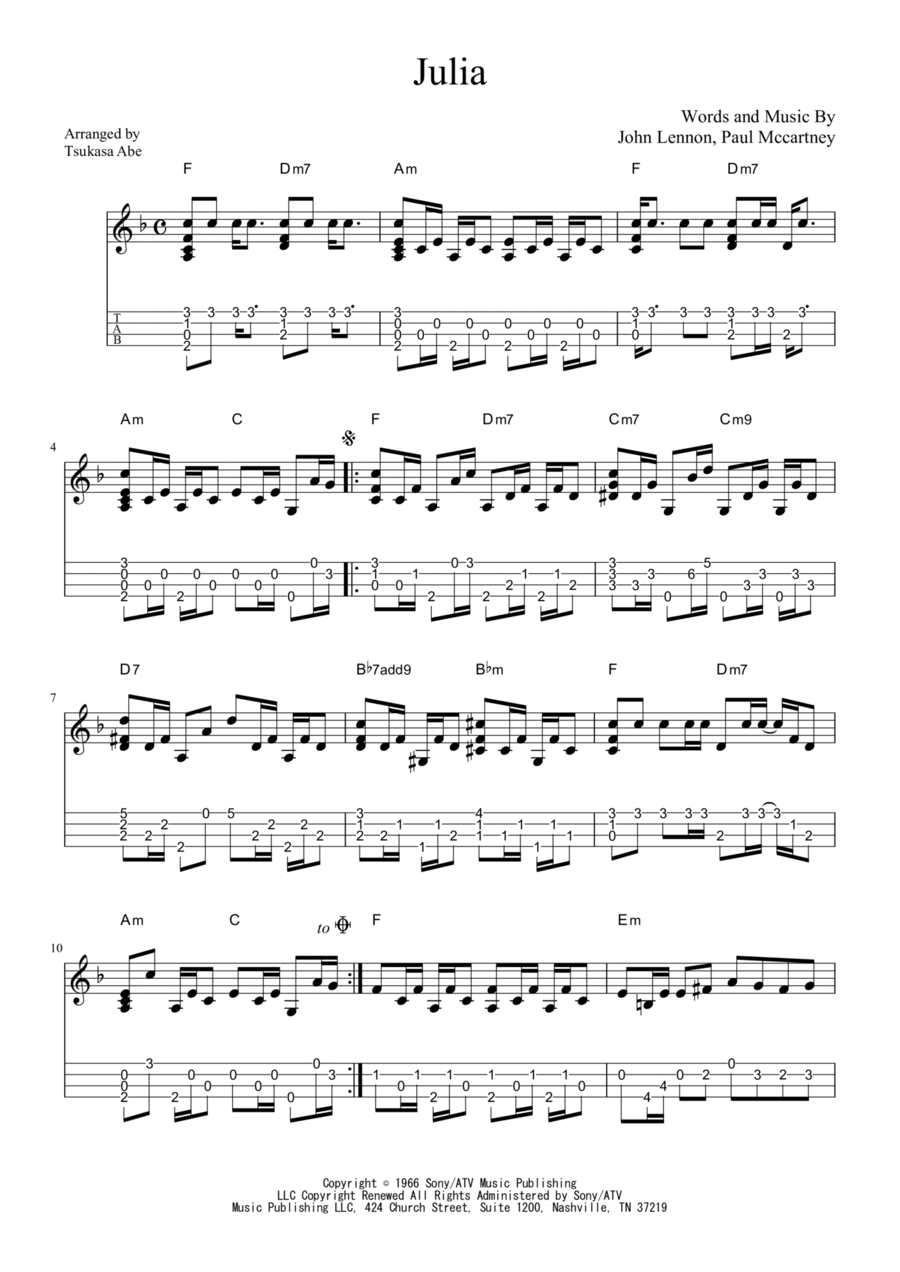 Julia Ukulele scores gallery preview page 1