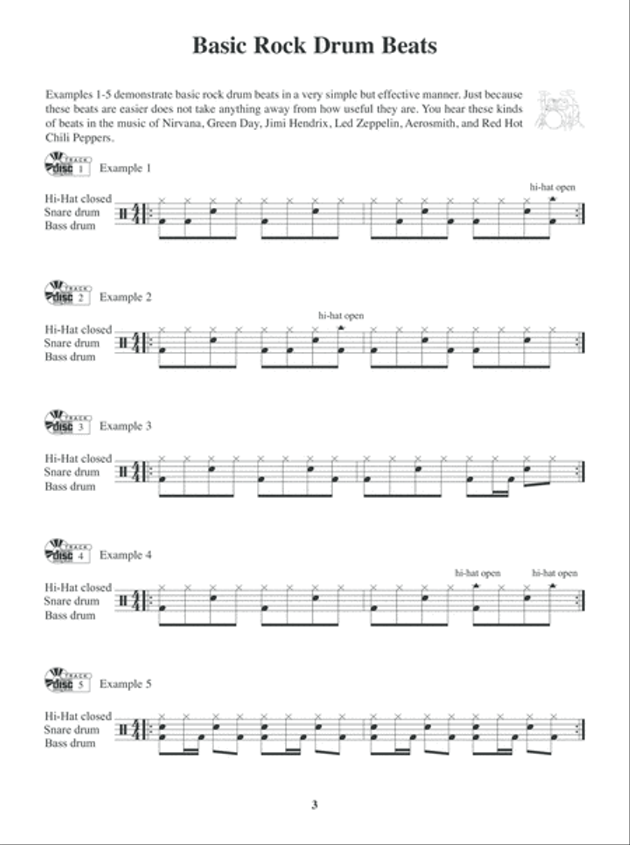 100 Legendary Modern Rock Drum Beats Drum Set scores gallery preview page 4