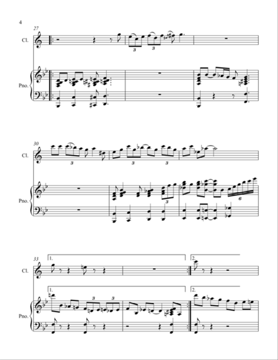 Basin Street Blues Clarinet Solo scores gallery preview page 4