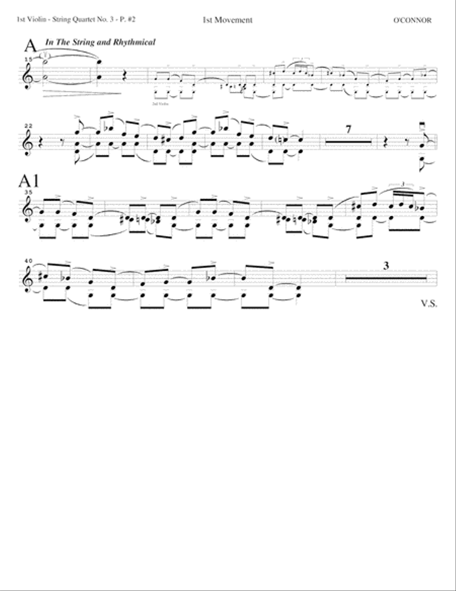 String Quartet No. 3 "Old-Time" (violin 1 part - two vlns, vla, cel) image number null