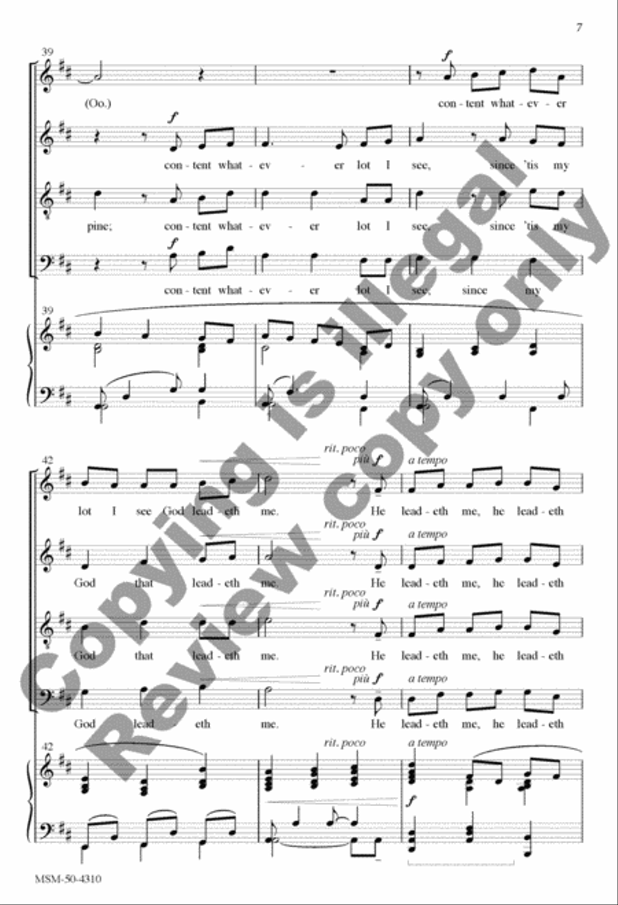 He Leadeth Me 4-Part scores gallery preview page 17