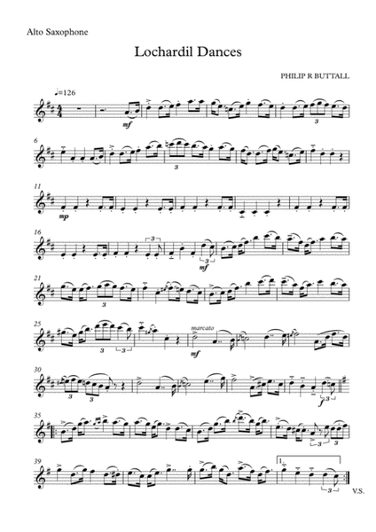 Lochardil Dances (Saxophone Quartet / Quintet) - Set of Parts [x4 / 5]