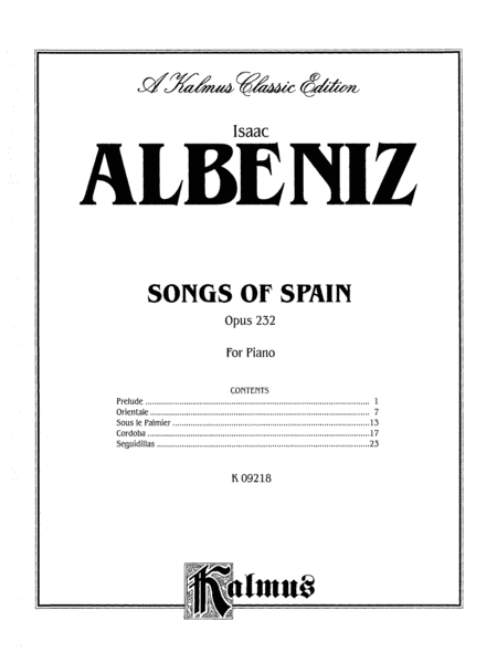 Songs of Spain, Op. 232