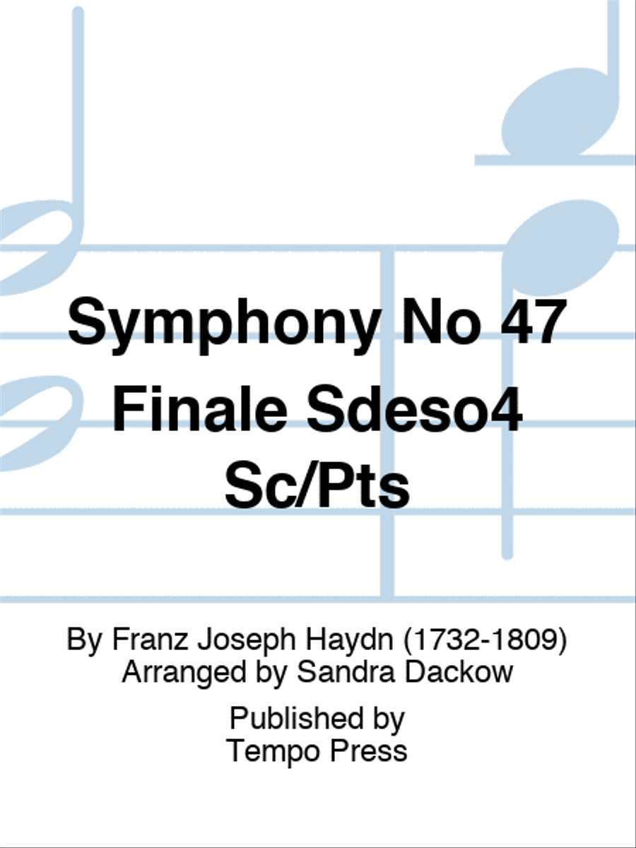 Symphony No 47 Finale Sdeso4 Sc/Pts String Orchestra scores gallery preview page 1