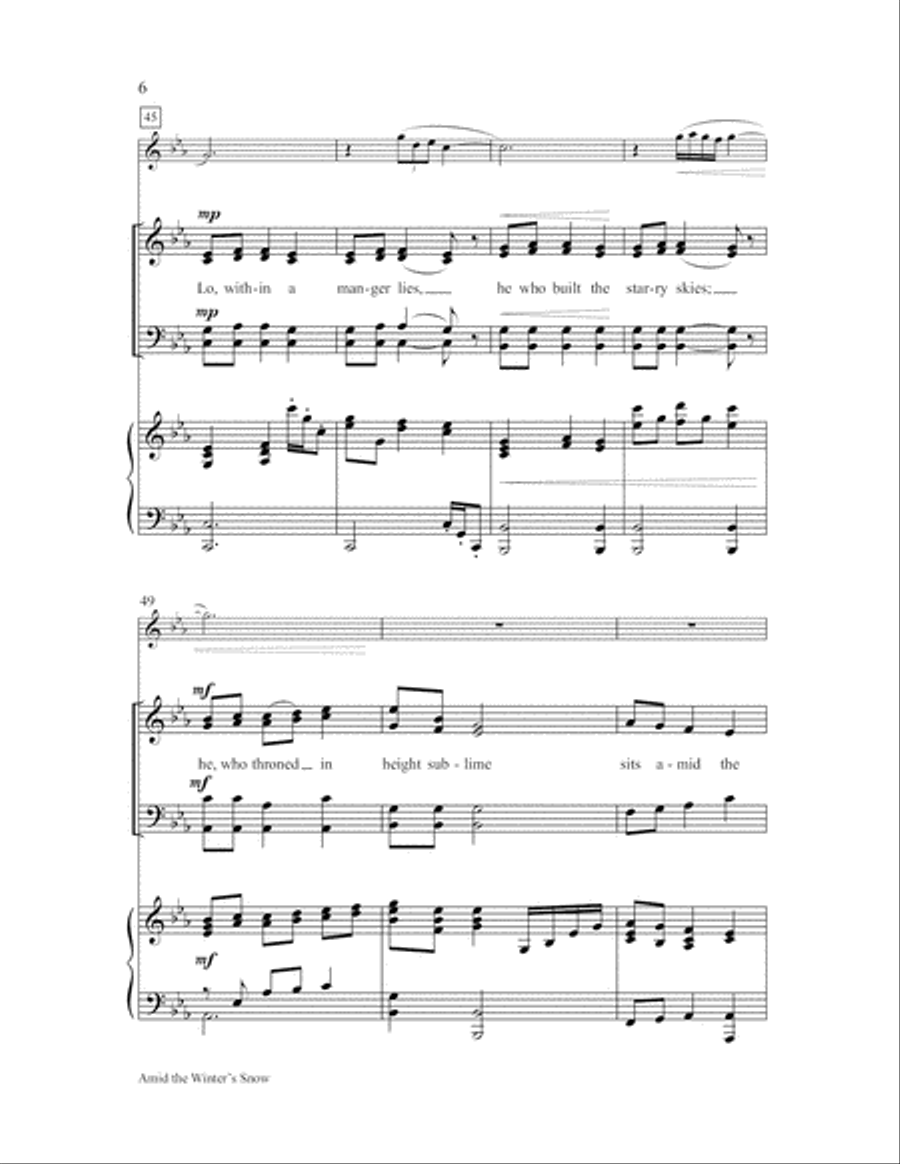 Amid the Winter's Snow Amid the Winter's Snow Choir scores gallery preview page 6