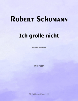 Book cover for Ich grolle nicht, by Schumann, in D Major