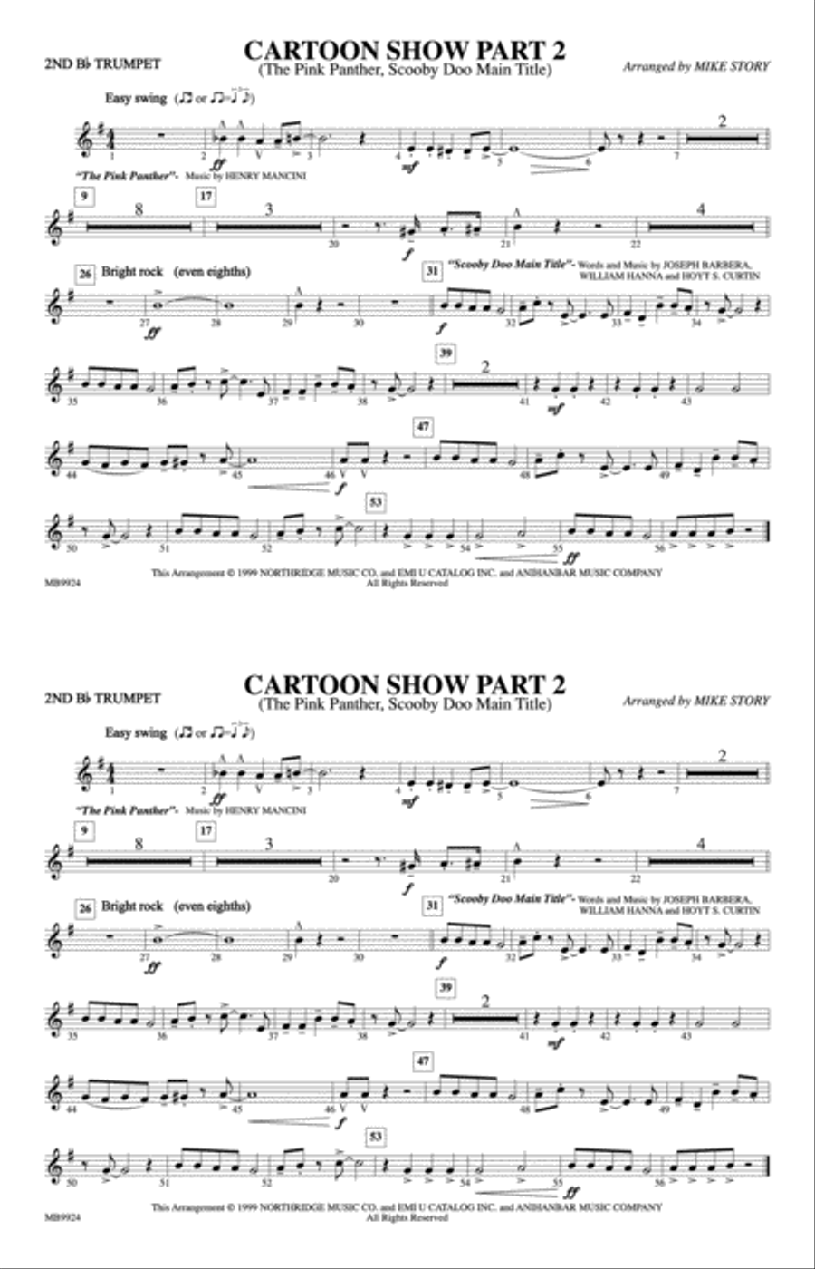 Cartoon Show, Part 2: 2nd B-flat Trumpet Marching Band scores gallery preview page 1