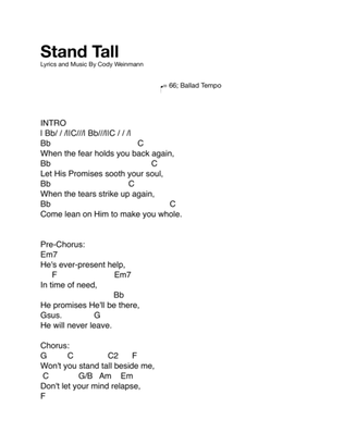 Book cover for Stand Tall Lead Sheet