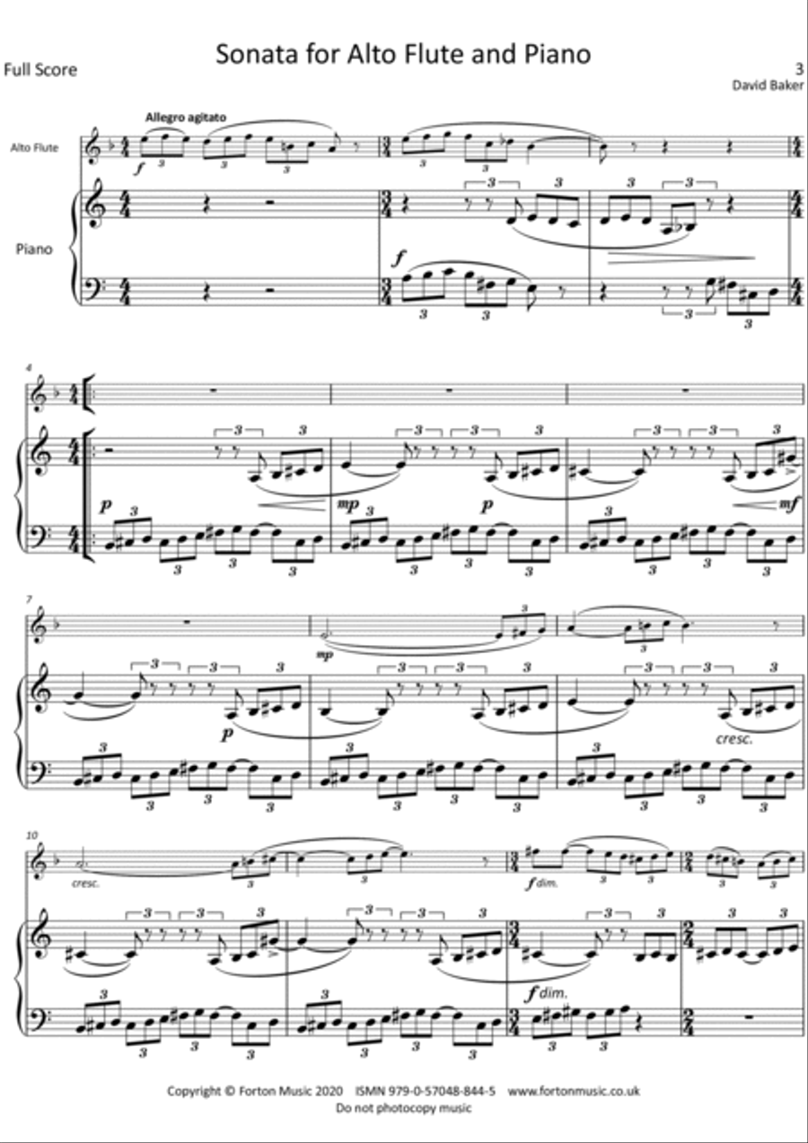 Sonata for Alto Flute and Piano Flute scores gallery preview page 3