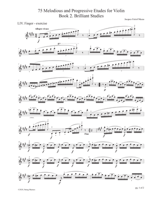 Mazas 75 Melodious & Progressive Etudes for Violin Book 2, No. 54