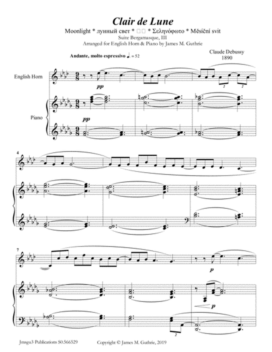 Debussy: Claire de Lune for English Horn & Piano image number null