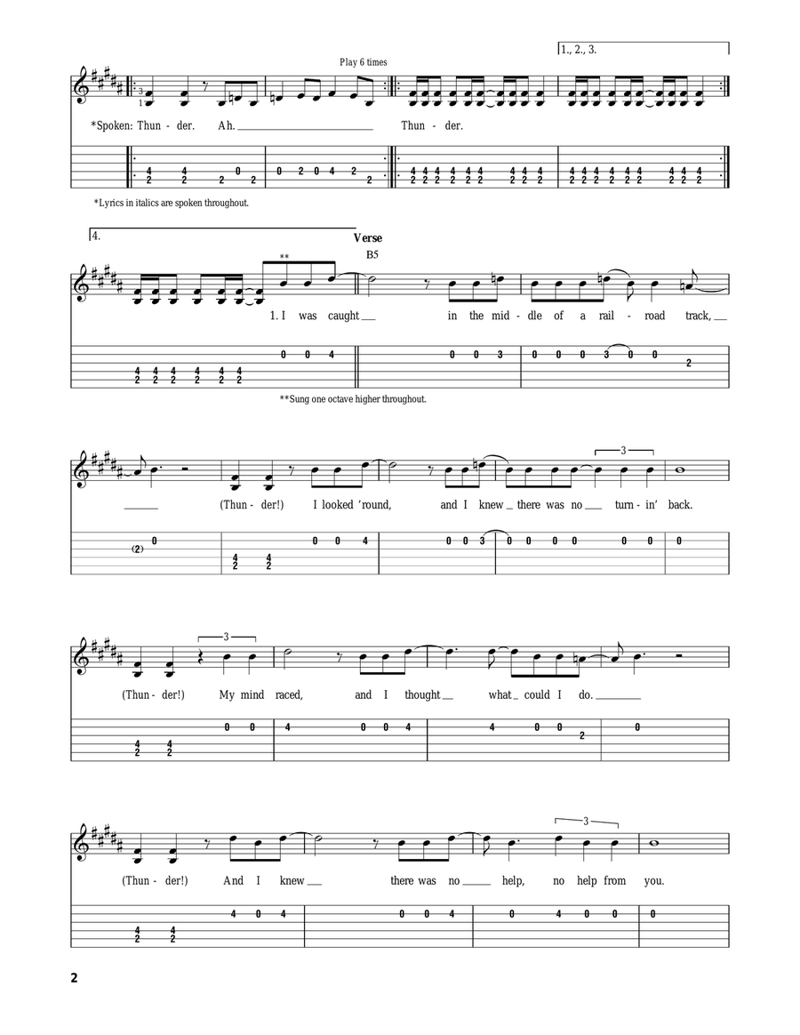 Thunderstruck Acoustic Guitar scores gallery preview page 2