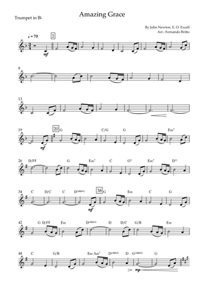 Book cover for Amazing Grace for Trumpet in Bb Solo with Chords