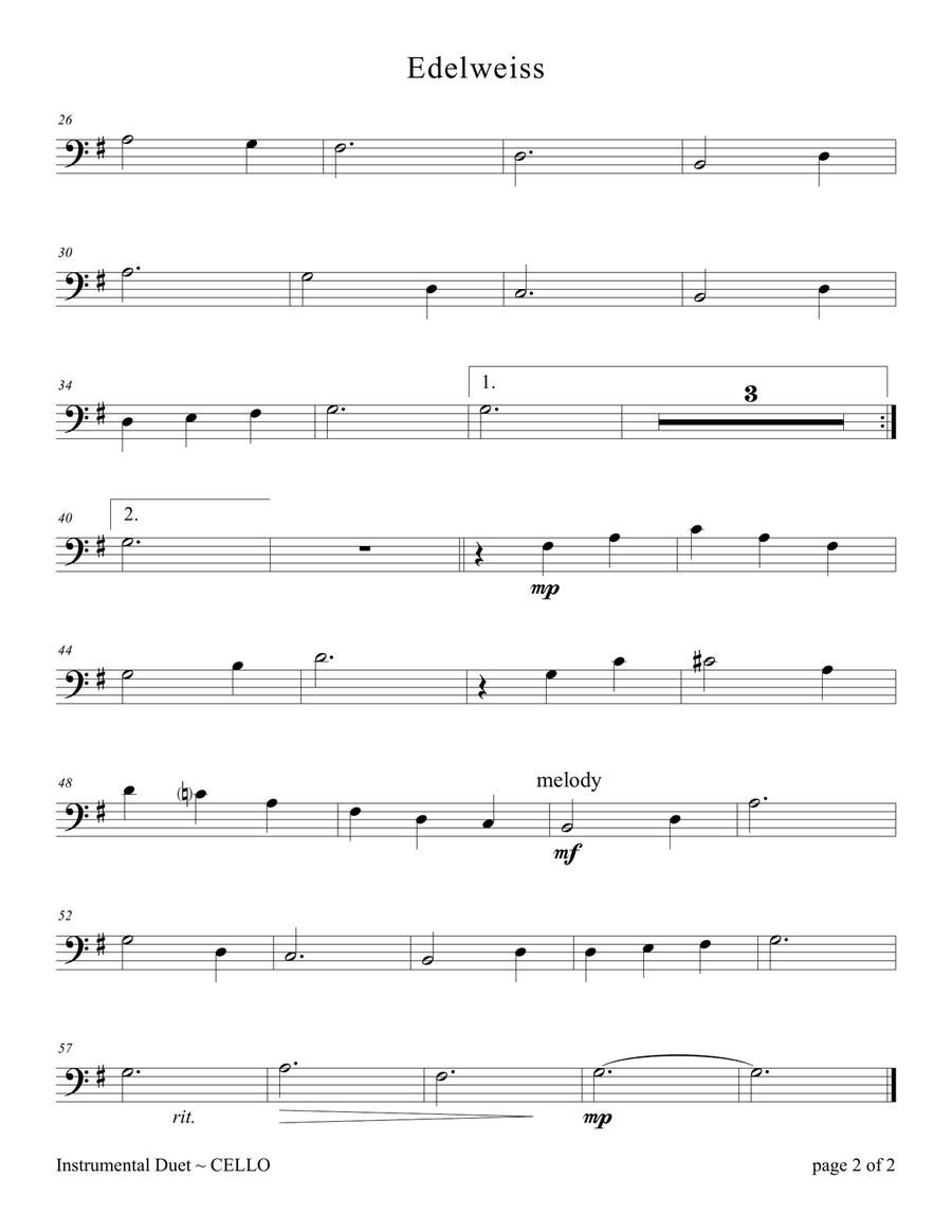 Edelweiss Piano scores gallery preview page 2