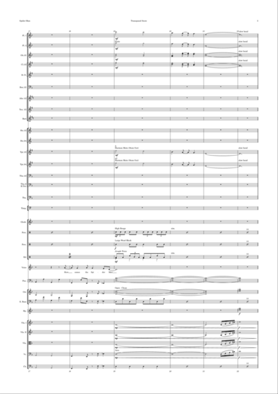 Theme From Spider Man Full Orchestra scores gallery preview page 3